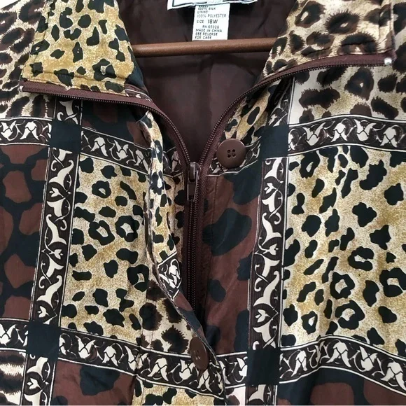 Vintage Carolina Bay Leopard Print Button Full Zip Jacket Size 18W - Picture 7 of 8